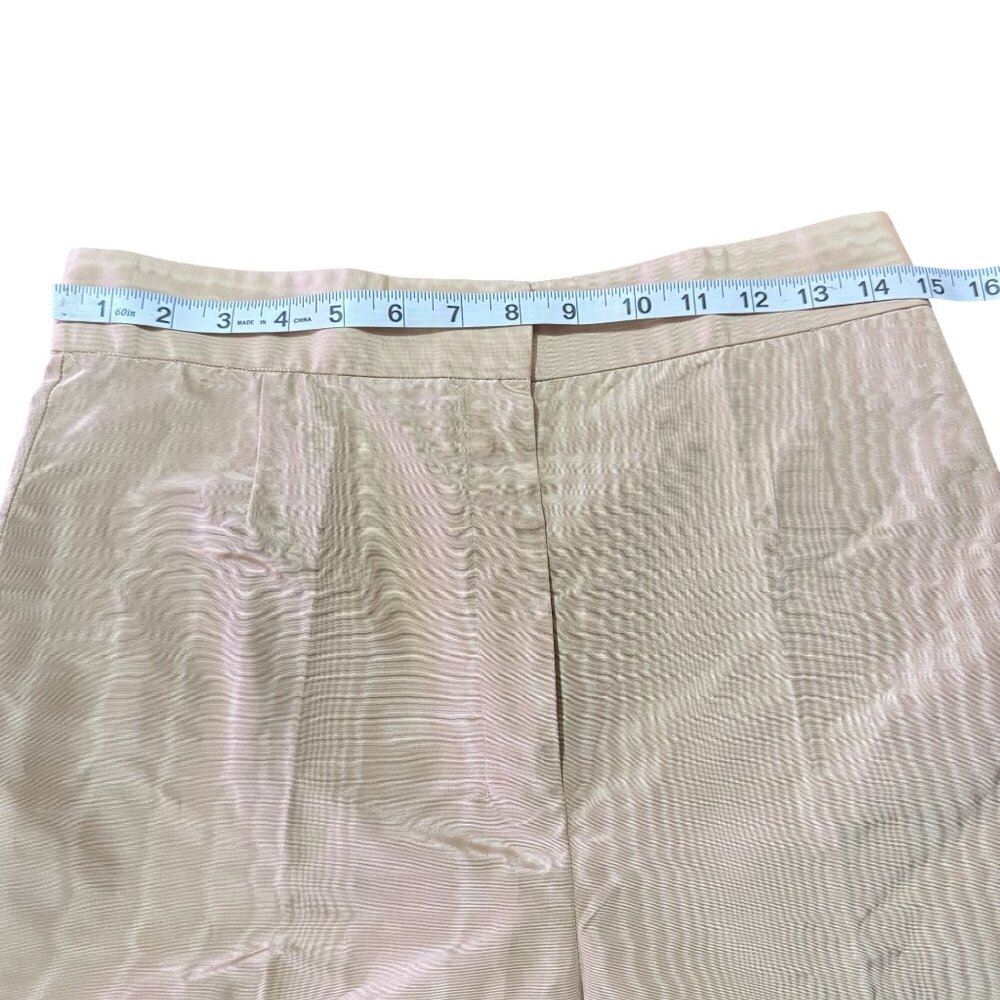 The Row Womens Beige Silk-Blend Straight Leg Trousers Minimalist Luxury Pants - Picture 5 of 9